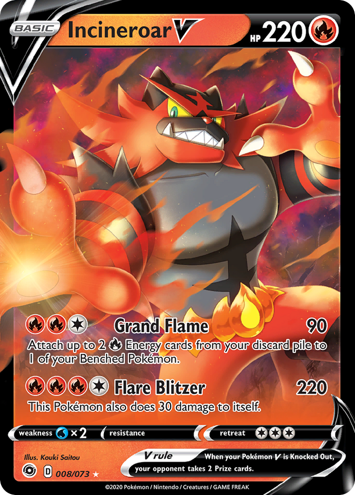 Incineroar V (008/073) [Sword & Shield: Champion's Path] Pokémon