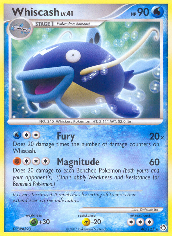 Whiscash (40/123) [Diamond & Pearl: Mysterious Treasures] Pokémon