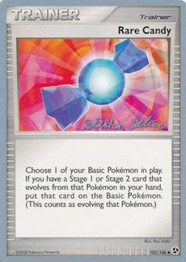 Rare Candy (102/106) (Luxdrill - Stephen Silvestro) [World Championships 2009] Pokémon