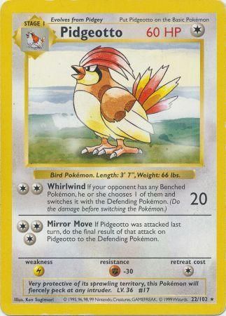 Pidgeotto (22/102) [Base Set Shadowless Unlimited] Pokémon