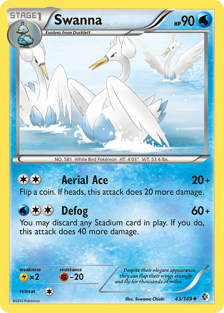 Swanna (43/149) [Black & White: Boundaries Crossed] Pokémon