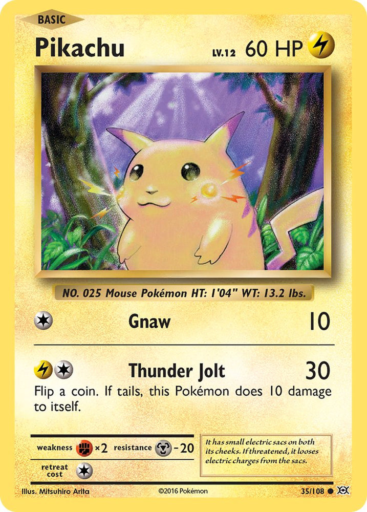 Pikachu (35/108) (Theme Deck Exclusive) (Cracked Ice Holo) [XY: Evolutions] Pokémon