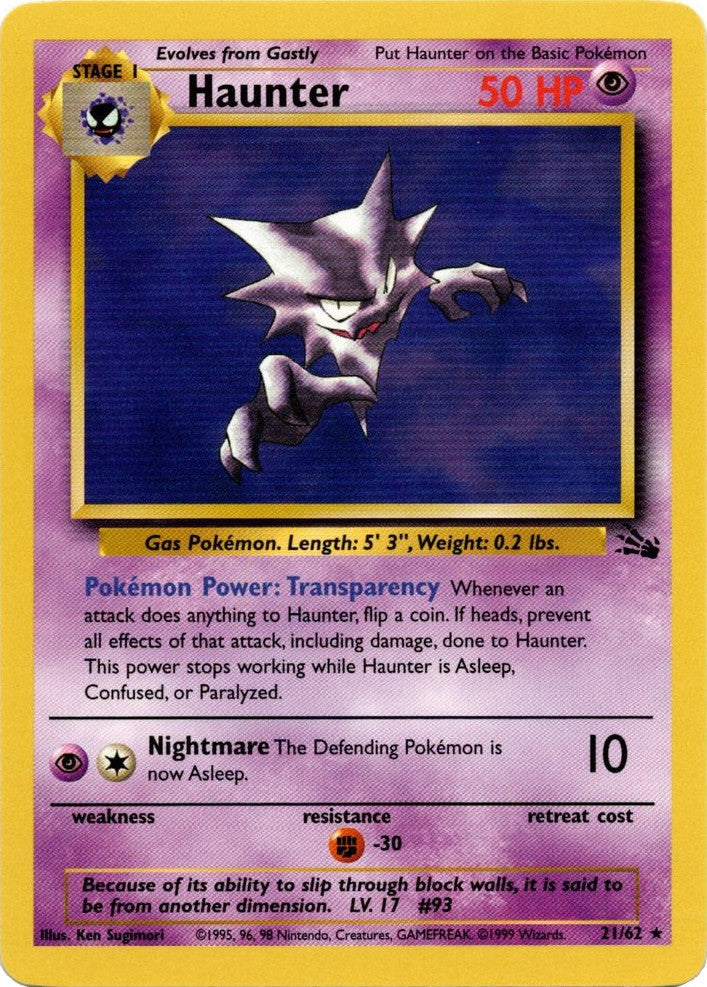 Haunter (21/62) [Fossil Unlimited] Pokémon