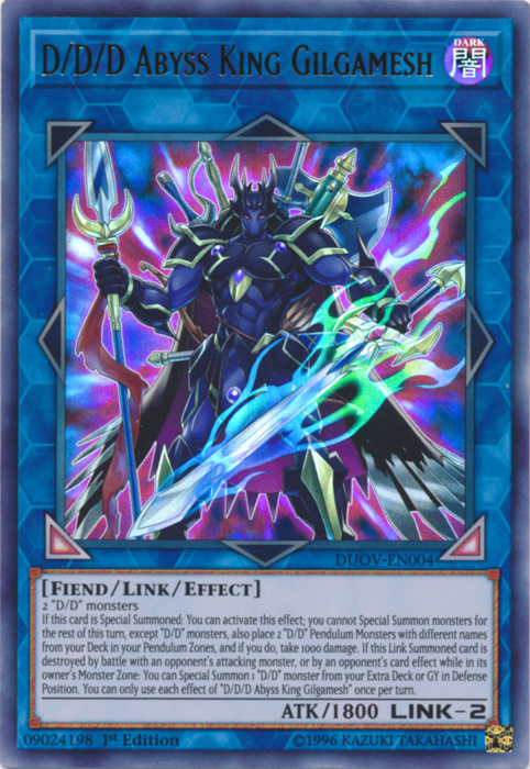 D/D/D Abyss King Gilgamesh [DUOV-EN004] Ultra Rare Yu-Gi-Oh!
