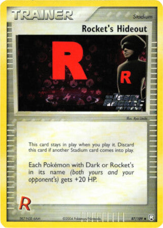 Rocket's Hideout (87/109) (Stamped) [EX: Team Rocket Returns] Pokémon