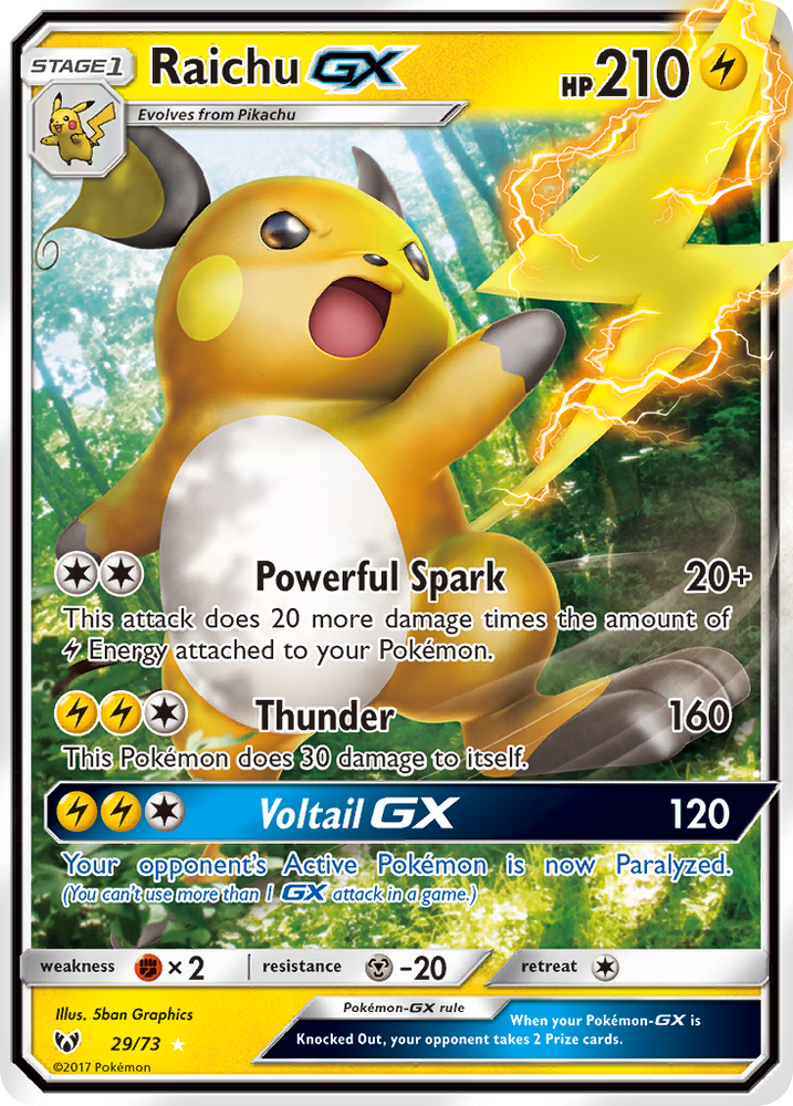 Raichu GX (29/73) [Sun & Moon: Shining Legends] Pokémon
