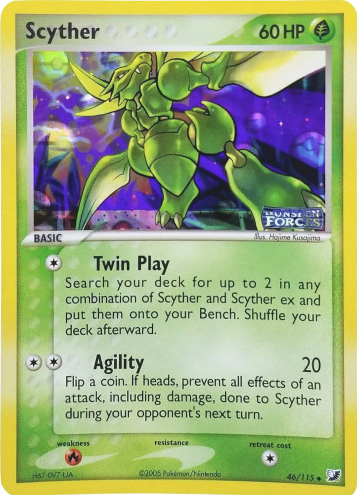 Scyther (46/115) (Stamped) [EX: Unseen Forces] Pokémon