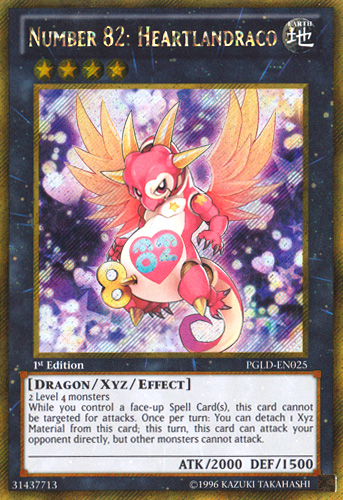 Number 82: Heartlandraco [PGLD-EN025] Gold Secret Rare Yu-Gi-Oh!
