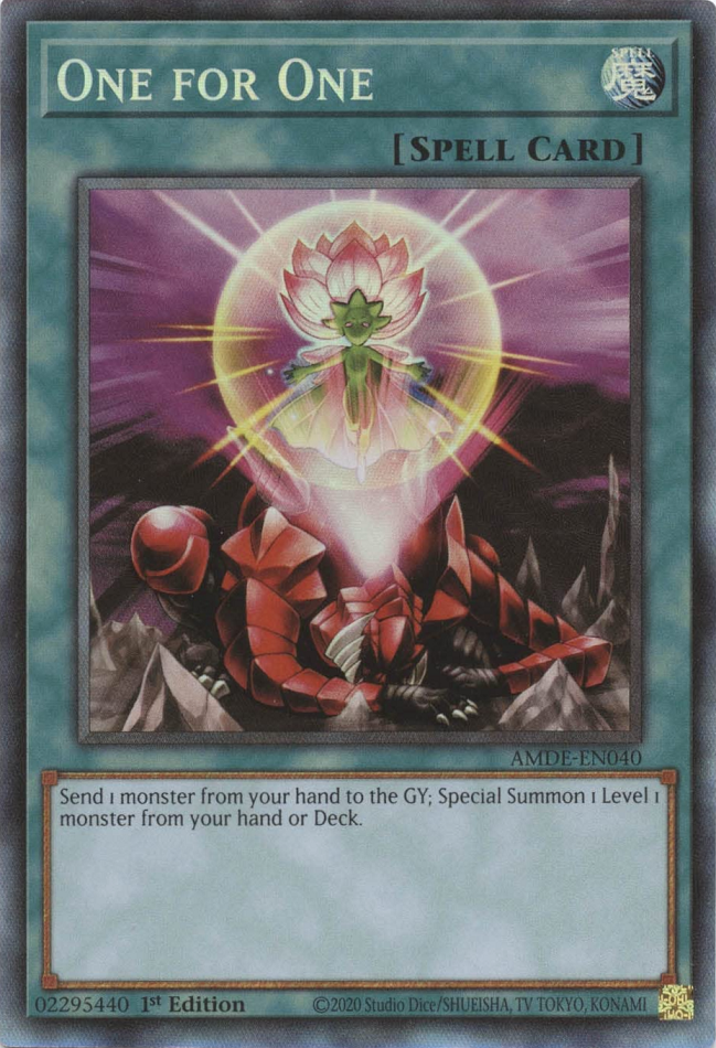One for One [AMDE-EN040] Collector's Rare Yu-Gi-Oh!
