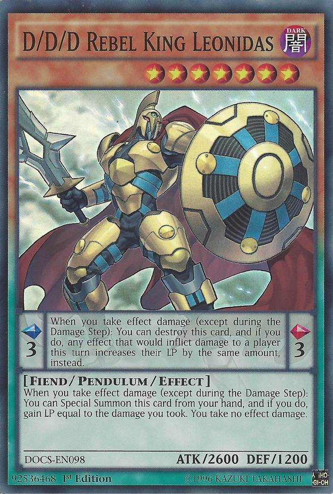 D/D/D Rebel King Leonidas [DOCS-EN098] Super Rare Yu-Gi-Oh!
