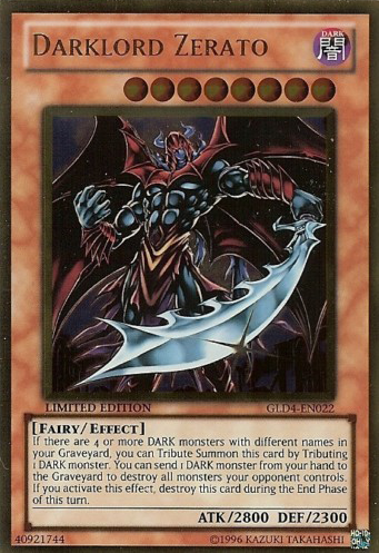 Darklord Zerato [GLD4-EN022] Gold Rare Yu-Gi-Oh!