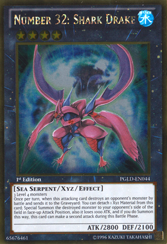 Number 32: Shark Drake [PGLD-EN044] Gold Rare Yu-Gi-Oh!