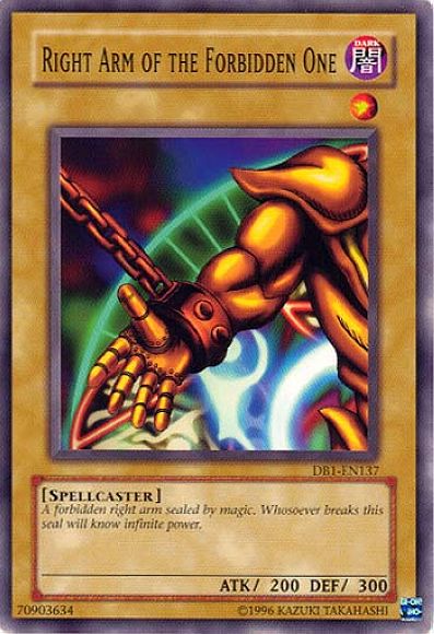 Right Arm of the Forbidden One [DB1-EN137] Common Yu-Gi-Oh!