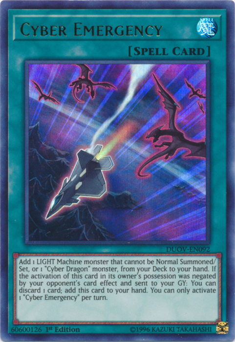 Cyber Emergency [DUOV-EN092] Ultra Rare Yu-Gi-Oh!