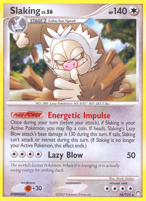 Slaking (34/123) [Diamond & Pearl: Mysterious Treasures] Pokémon