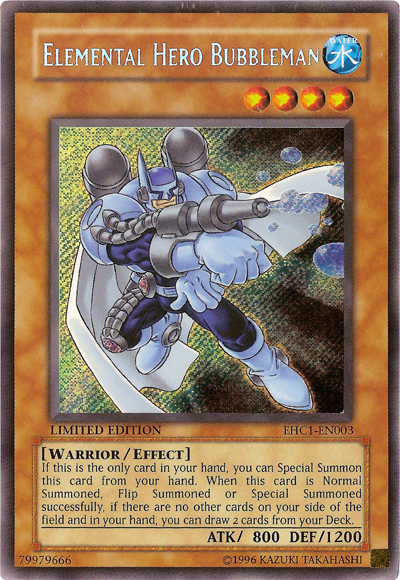 Elemental Hero Bubbleman [EHC1-EN003] Secret Rare Yu-Gi-Oh!