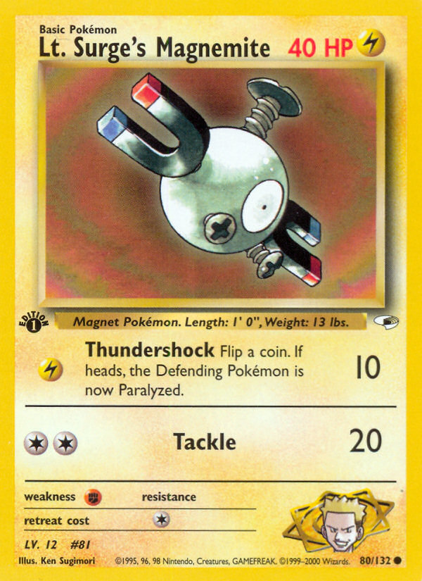 Lt. Surge's Magnemite (80/132) [Gym Heroes 1st Edition] Pokémon
