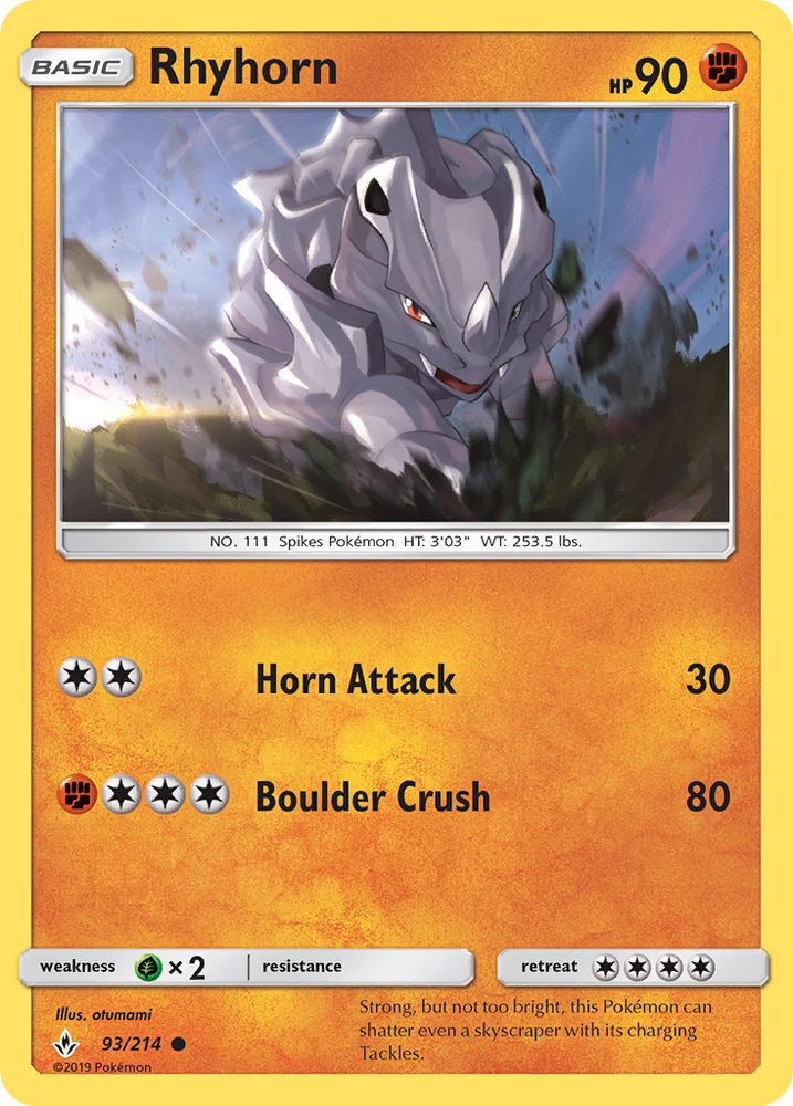 Rhyhorn (93/214) [Sun & Moon: Unbroken Bonds] Pokémon