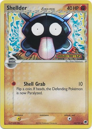 Shellder (63/101) (Delta Species) (Stamped) [EX: Dragon Frontiers] Pokémon