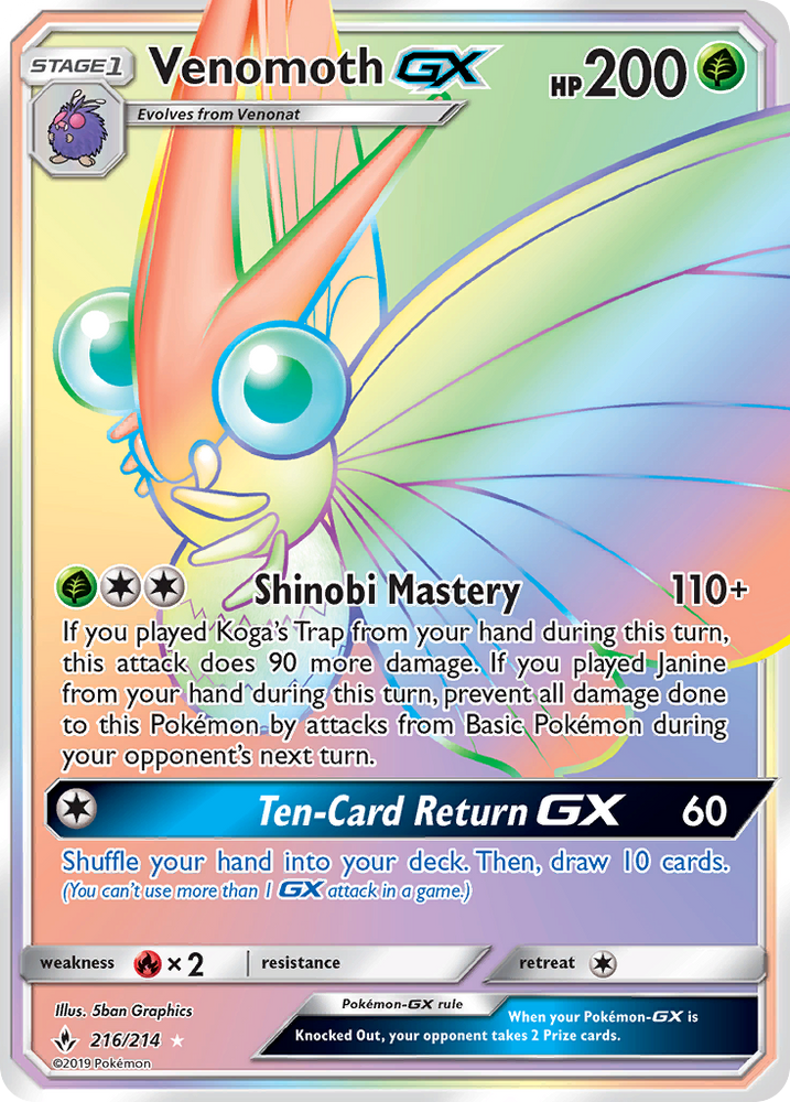 Venomoth GX (216/214) [Sun & Moon: Unbroken Bonds] Pokémon