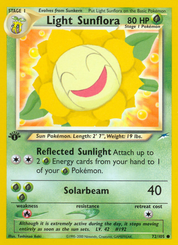 Light Sunflora (72/105) [Neo Destiny 1st Edition] Pokémon