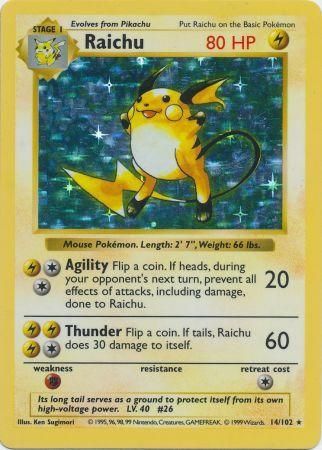 Raichu (14/102) [Base Set Shadowless Unlimited] Pokémon