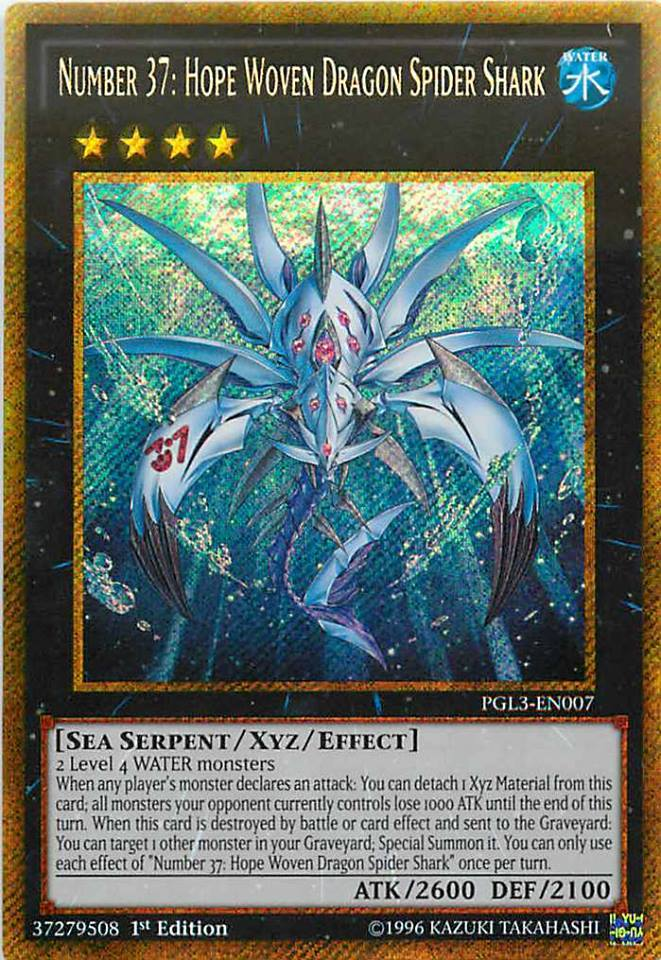 Number 37: Hope Woven Dragon Spider Shark [PGL3-EN007] Gold Secret Rare Yu-Gi-Oh!