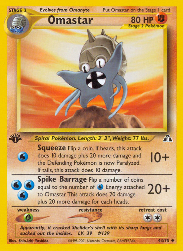 Omastar (43/75) [Neo Discovery 1st Edition] Pokémon