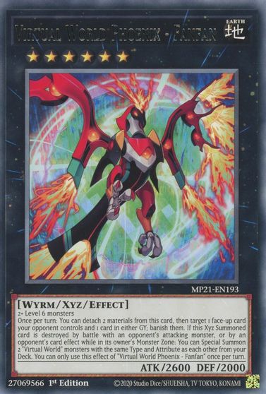 Virtual World Phoenix - Fanfan [MP21-EN193] Rare Yu-Gi-Oh!