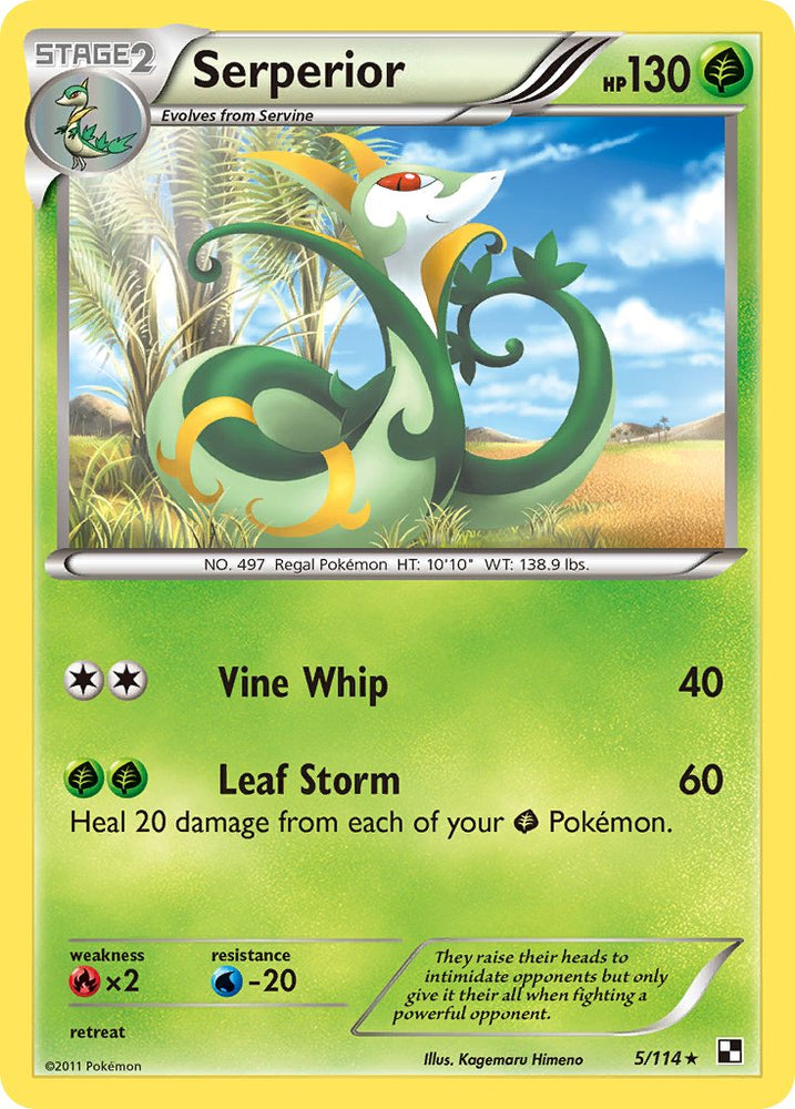 Serperior (5/114) (Cracked Ice Holo) (Theme Deck Exclusive) [Black & White: Base Set] Pokémon