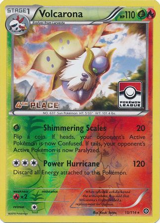 Volcarona (15/114) (League Promo 4th Place) [XY: Steam Siege] Pokémon