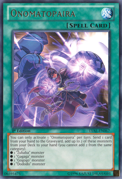 Onomatopaira [LVAL-EN067] Rare Yu-Gi-Oh!