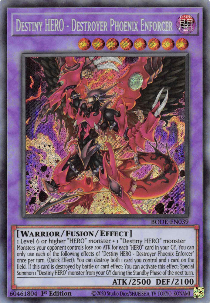 Destiny HERO - Destroyer Phoenix Enforcer [BODE-EN039] Secret Rare Yu-Gi-Oh!