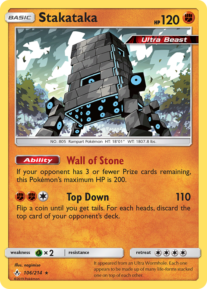 Stakataka (106/214) [Sun & Moon: Unbroken Bonds] Pokémon