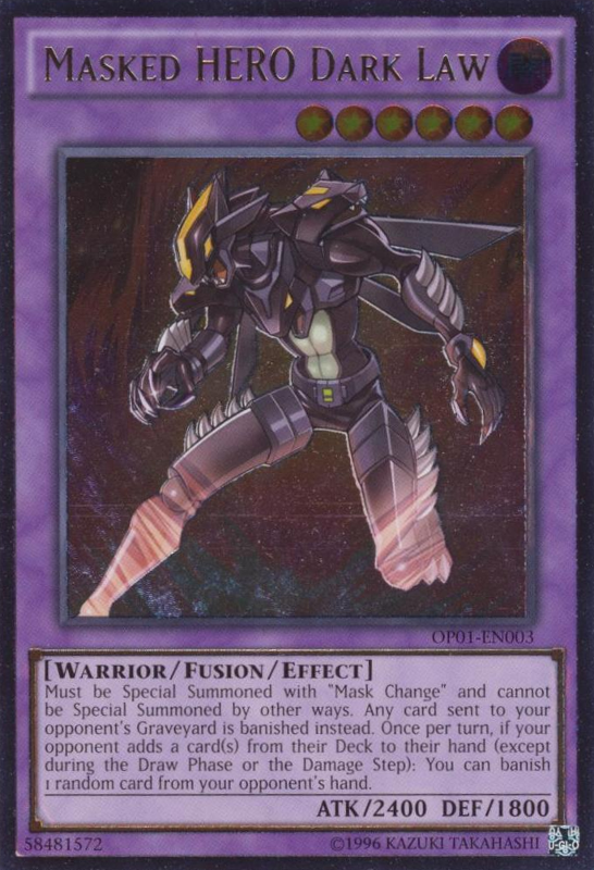 Masked HERO Dark Law [OP01-EN003] Ultimate Rare Yu-Gi-Oh!