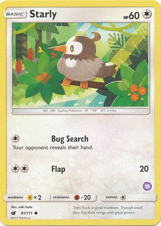 Starly (81/111) (Deck Exclusive #15) [Sun & Moon: Trainer Kit - Alolan Sandslash] Pokémon