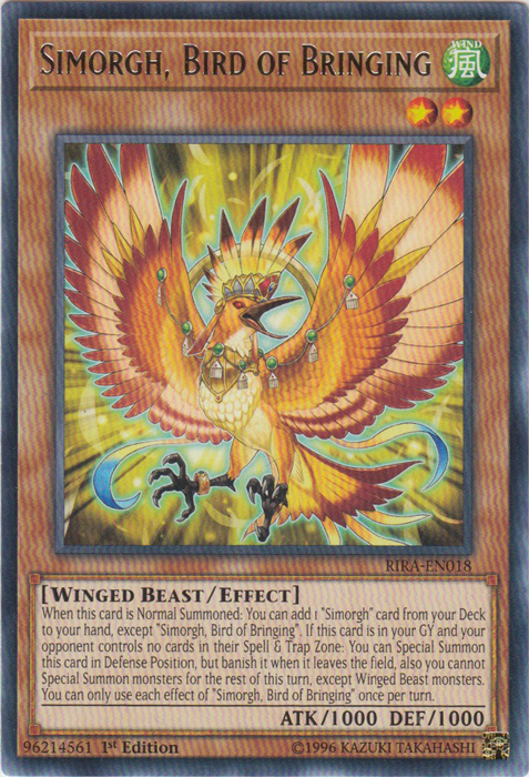 Simorgh, Bird of Bringing [RIRA-EN018] Rare Yu-Gi-Oh!