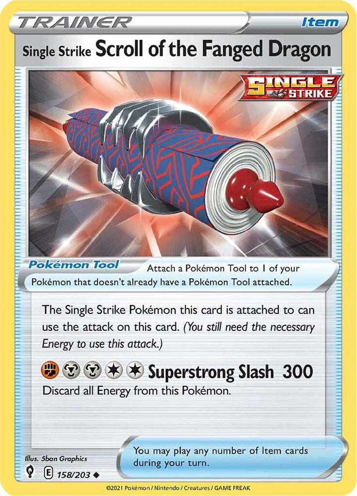 Single Strike Scroll of the Fanged Dragon (158/203) [Sword & Shield: Evolving Skies] Pokémon