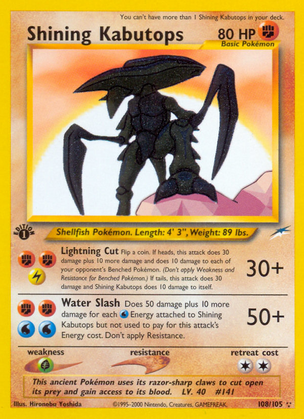 Shining Kabutops (108/105) [Neo Destiny 1st Edition] Pokémon