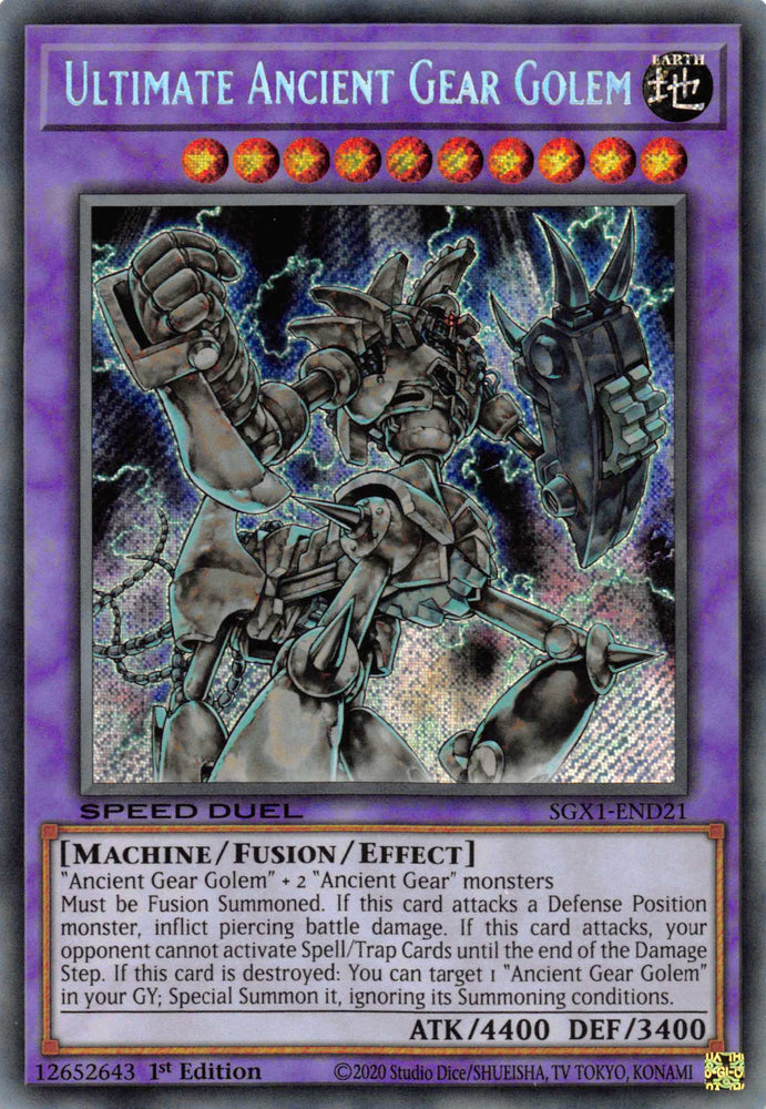 Ultimate Ancient Gear Golem [SGX1-END21] Secret Rare Yu-Gi-Oh!