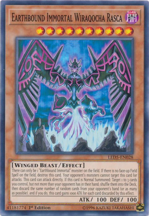 Earthbound Immortal Wiraqocha Rasca [LED5-EN028] Common Yu-Gi-Oh!