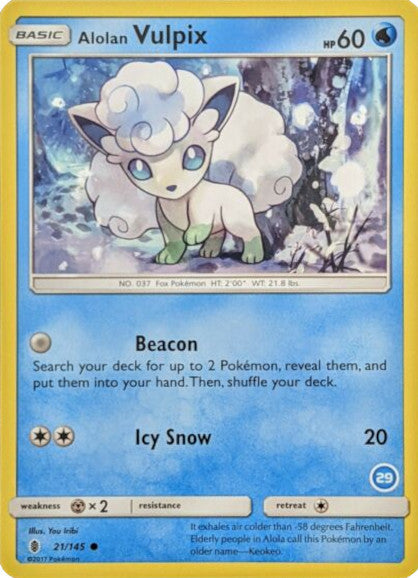 Alolan Vulpix (21/145) (Deck Exclusive #29) [Sun & Moon: Trainer Kit - Alolan Ninetales] Pokémon