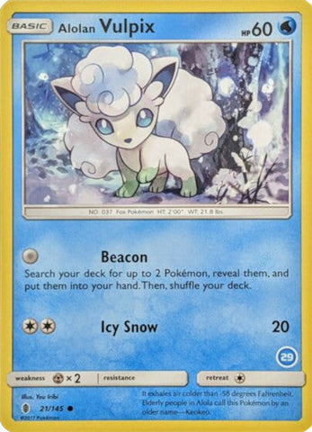 Alolan Vulpix (21/145) (Deck Exclusive #29) [Sun & Moon: Trainer Kit - Alolan Ninetales] Pokémon