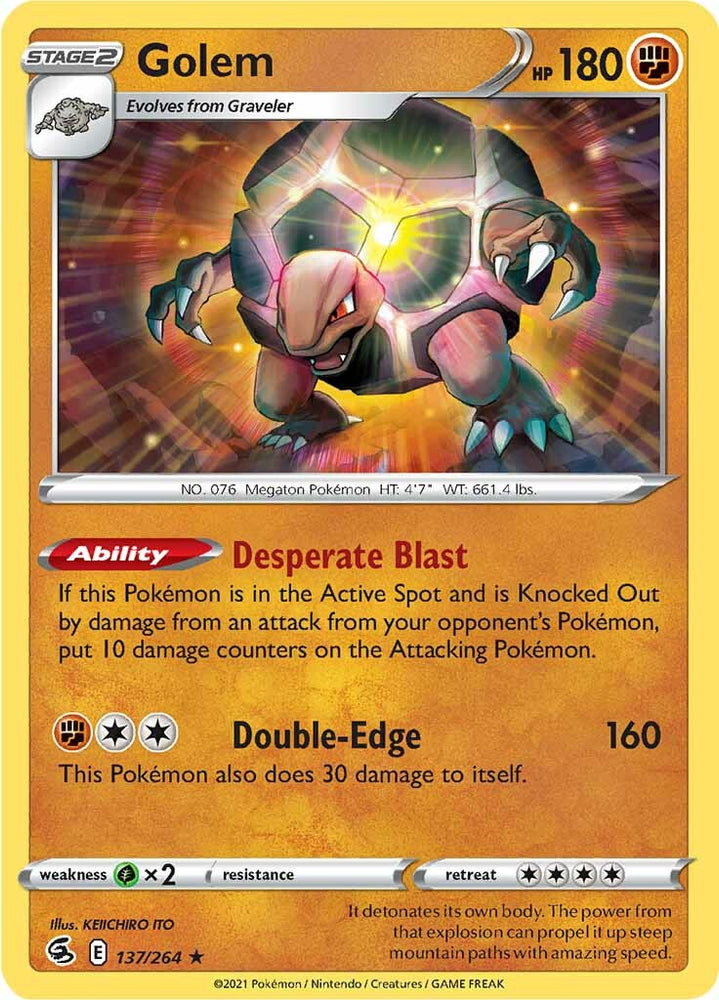 Golem (137/264) [Sword & Shield: Fusion Strike] Pokémon