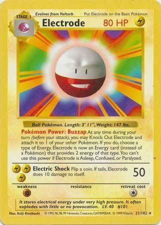 Electrode (21/102) [Base Set Shadowless Unlimited] Pokémon
