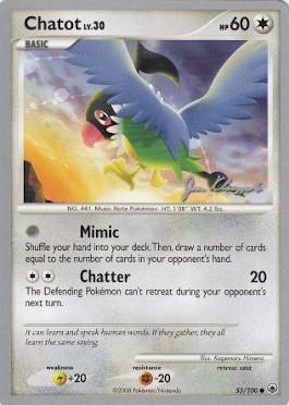 Chatot LV.30 (55/100) (Psychic Lock - Jason Klaczynski) [World Championships 2008] Pokémon