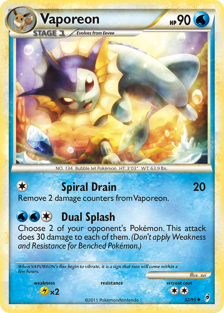 Vaporeon (52/95) [HeartGold & SoulSilver: Call of Legends] Pokémon