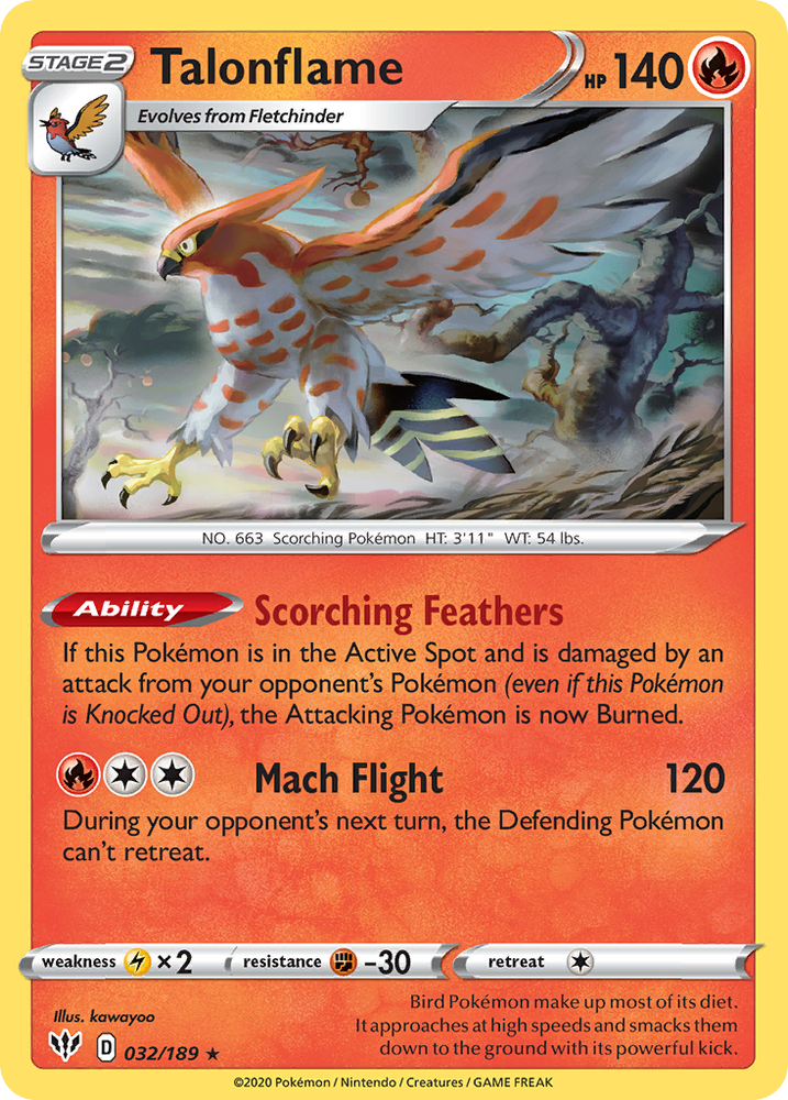 Talonflame (032/189) [Sword & Shield: Darkness Ablaze] Pokémon