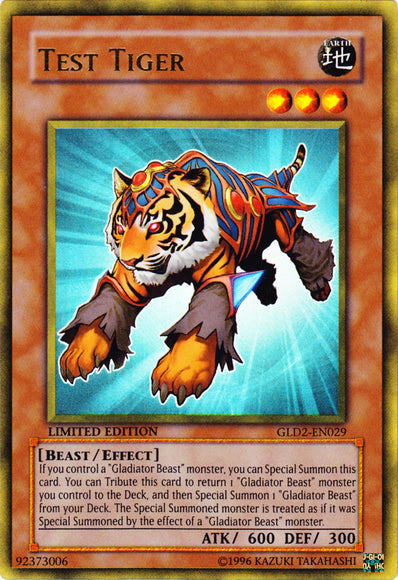 Test Tiger [GLD2-EN029] Ultra Rare Yu-Gi-Oh!