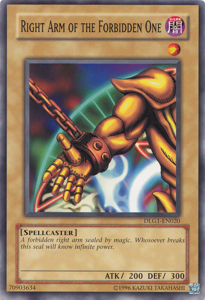 Right Arm of the Forbidden One [DLG1-EN020] Common Yu-Gi-Oh!